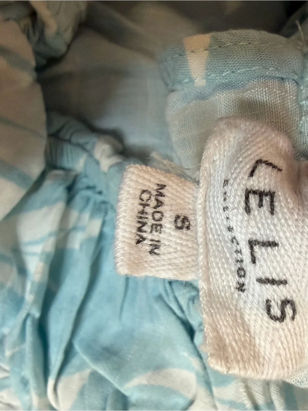 Le Lis Sky Blue & White Printed Romper
